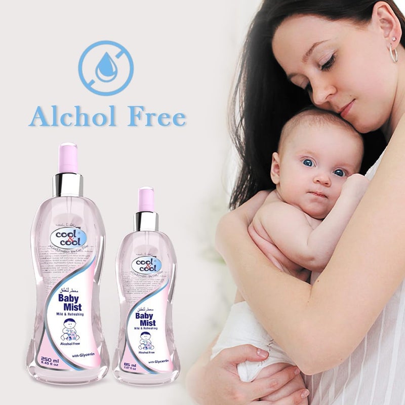 Cool & Cool Baby Mist Cologne Combo Pack - 250ML + 85ML - Alcohol Free, Paraben Free, with Glycerin - Image 5